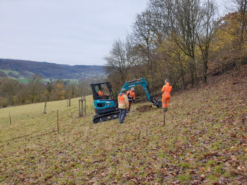 Mithilfe der platzierten Pflöcken konnten die Mitarbeiter des Straßenbauamtes die neuen Standorte zügig vorbereiten